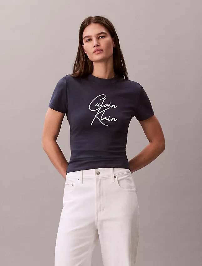 T-shirt slim avec logo en relief T-shirt slim avec logo en relief