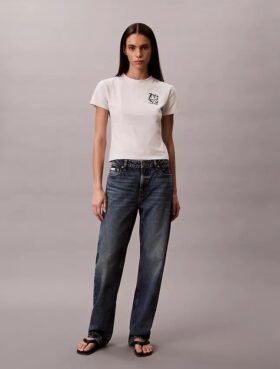 T-shirt slim avec logo floral