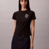 T-shirt slim avec logo floral T-shirt slim avec logo floral