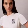 T-shirt slim avec logo floral T-shirt slim avec logo floral
