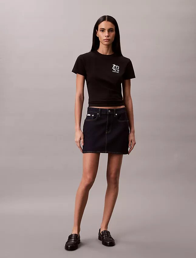 T-shirt slim avec logo floral T-shirt slim avec logo floral