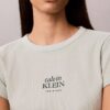 T-shirt slim à côtes avec logo graphique T-shirt slim à côtes avec logo graphique