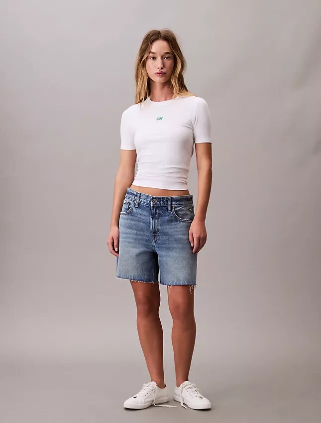 T-shirt slim en Modal stretch avec logo Monogram T-shirt slim en Modal stretch avec logo Monogram