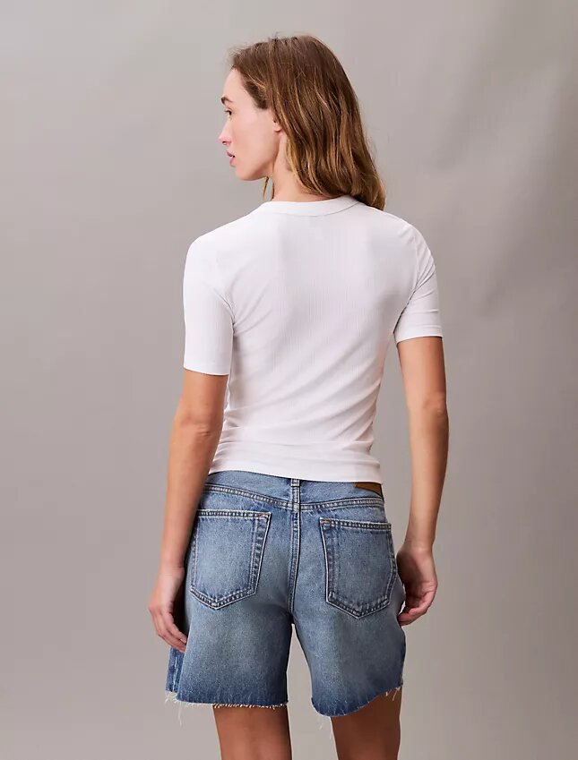 T-shirt slim en Modal stretch avec logo Monogram T-shirt slim en Modal stretch avec logo Monogram