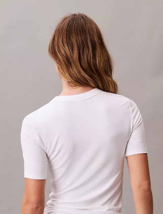 T-shirt slim en Modal stretch avec logo Monogram T-shirt slim en Modal stretch avec logo Monogram