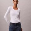 T-shirt slim en Modal stretch côtelé T-shirt slim en Modal stretch côtelé