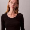 T-shirt slim en Modal stretch côtelé T-shirt slim en Modal stretch côtelé