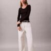 T-shirt slim en Modal stretch côtelé T-shirt slim en Modal stretch côtelé