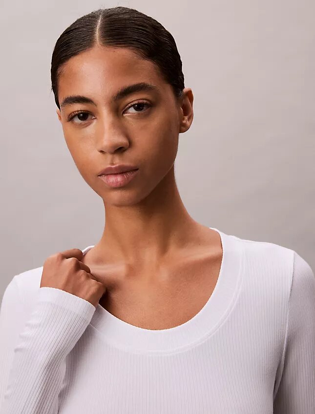 T-shirt slim en Modal stretch côtelé T-shirt slim en Modal stretch côtelé