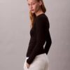 T-shirt slim en Modal stretch côtelé T-shirt slim en Modal stretch côtelé