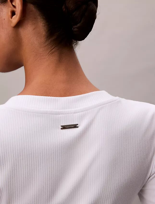 T-shirt slim en Modal stretch côtelé T-shirt slim en Modal stretch côtelé