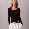 T-shirt slim en Modal stretch côtelé T-shirt slim en Modal stretch côtelé