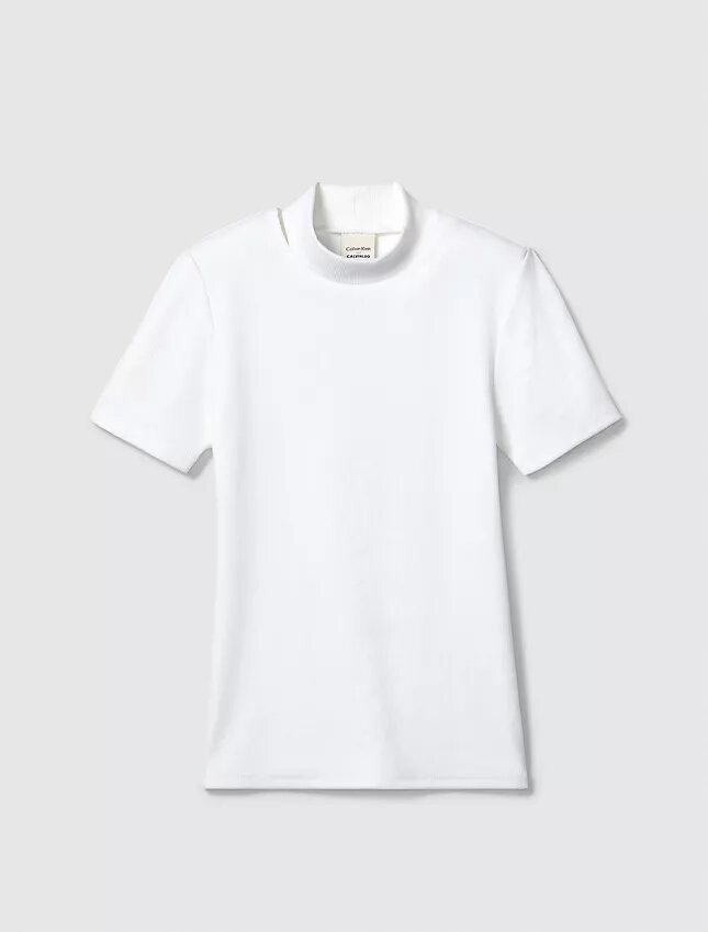 T-shirt slim à encolure ronde et découpes T-shirt slim à encolure ronde et découpes