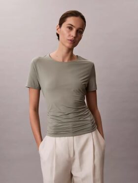 T-shirt slim froncé