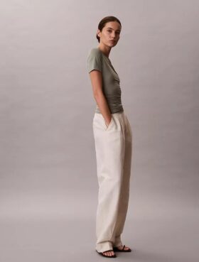 T-shirt slim froncé