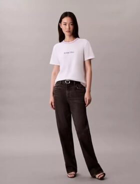 T-shirt slim à logo brodé