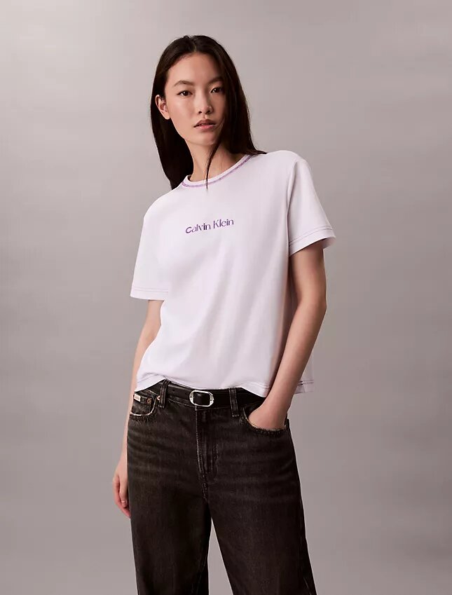 T-shirt slim à logo brodé T-shirt slim à logo brodé