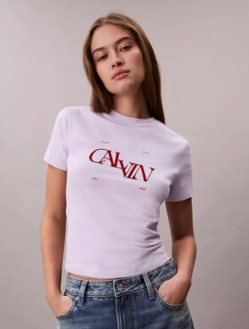T-shirt slim à logo divisé