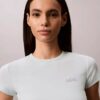 T-shirt slim à logo et côtes profilées T-shirt slim à logo et côtes profilées
