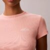 T-shirt slim à logo et côtes profilées T-shirt slim à logo et côtes profilées
