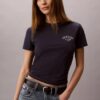 T-shirt slim à logo incurvé T-shirt slim à logo incurvé