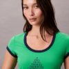 T-shirt slim à motif graphique avec logo Monogram T-shirt slim à motif graphique avec logo Monogram