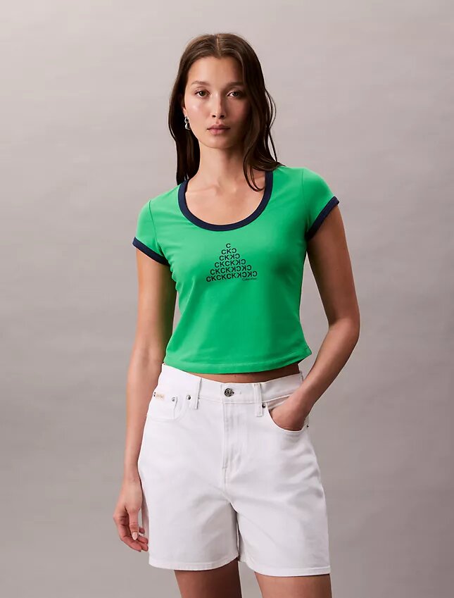 T-shirt slim à motif graphique avec logo Monogram T-shirt slim à motif graphique avec logo Monogram