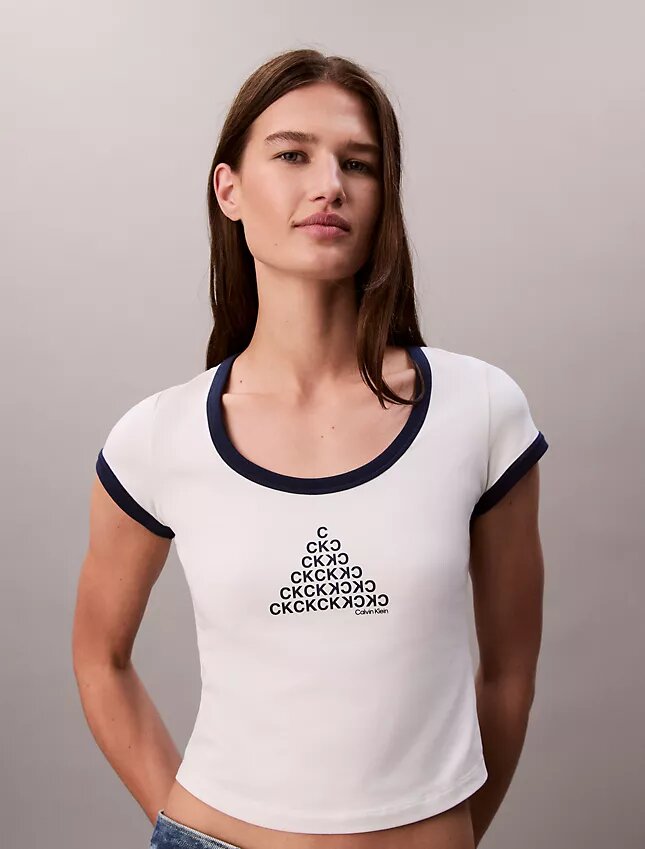 T-shirt slim à motif graphique avec logo Monogram T-shirt slim à motif graphique avec logo Monogram