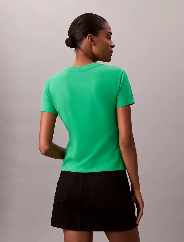 T-shirt slim à motif logo rayé T-shirt slim à motif logo rayé