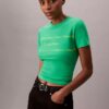 T-shirt slim à motif logo rayé T-shirt slim à motif logo rayé
