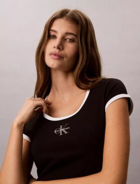 T-shirt slim à motif Monologo