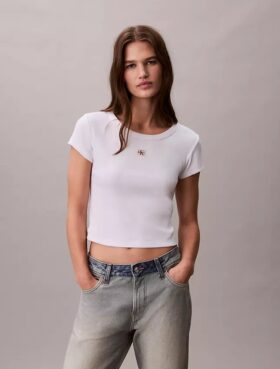 T-shirt slim tissé Monologo