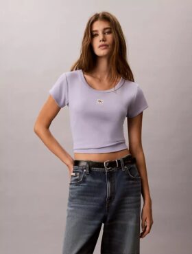 T-shirt slim tissé Monologo