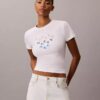 T-shirt slim à volants avec logo T-shirt slim à volants avec logo