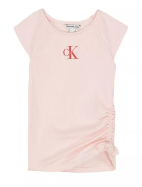 T-shirt à volants sur le côté Monologo pour filles