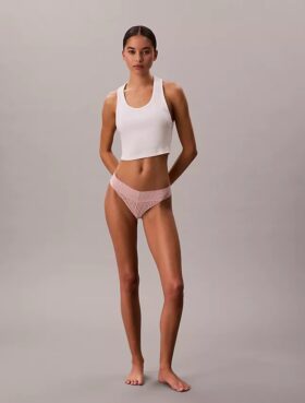 Thong en dentelle avec logo Icon