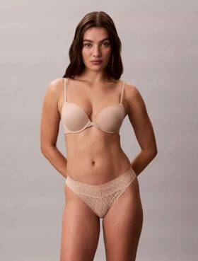 Thong en dentelle avec logo Icon