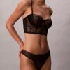 Thong en dentelle florale noire CK Black Thong en dentelle florale noire CK Black
