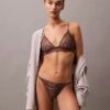 Thong en dentelle florale noire CK Black Thong en dentelle florale noire CK Black