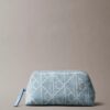 Trousse de toilette en Denim avec logo emblématique sur toute la surface Trousse de toilette en Denim avec logo emblématique sur toute la surface