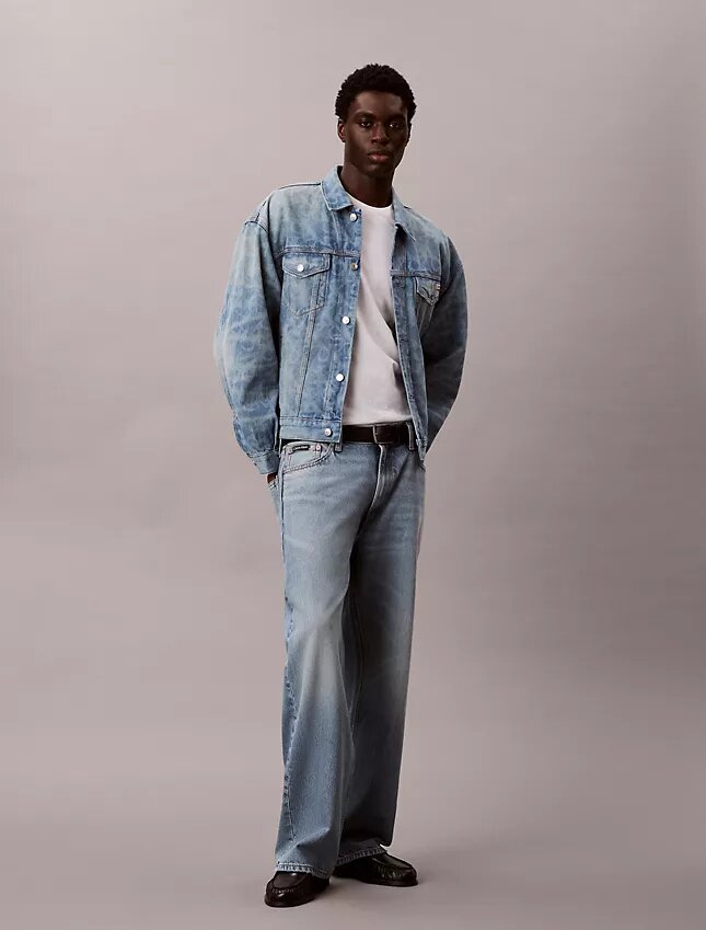 Trucker Jacket en denim des années 90 avec monogramme intégral Trucker Jacket en denim des années 90 avec monogramme intégral