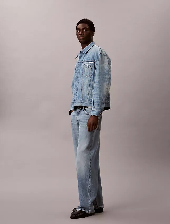Trucker Jacket en denim des années 90 avec monogramme intégral Trucker Jacket en denim des années 90 avec monogramme intégral