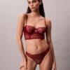 Unlined balconnet bra in floral lace, CK Black Unlined balconnet bra in floral lace, CK Black
