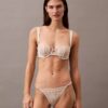 Unlined balconnet bra in floral lace, CK Black Unlined balconnet bra in floral lace, CK Black