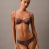 Unlined balconnet bra in floral lace, CK Black Unlined balconnet bra in floral lace, CK Black