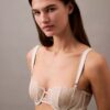 Unlined balconnet bra in floral lace, CK Black Unlined balconnet bra in floral lace, CK Black