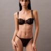 Unlined balconnet bra in floral lace, CK Black Unlined balconnet bra in floral lace, CK Black