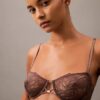 Unlined balconnet bra in floral lace, CK Black Unlined balconnet bra in floral lace, CK Black