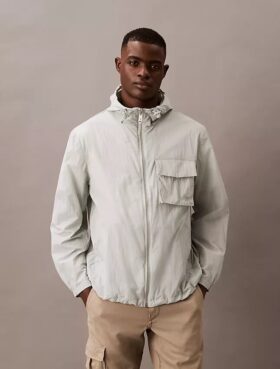 Veste ample à capuche en nylon