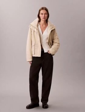 Veste ample à col en polaire